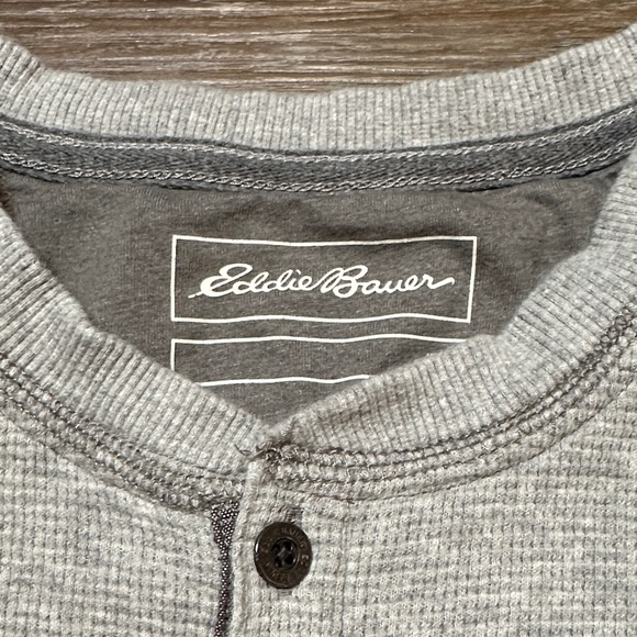 Eddie Bauer Light Gray Henley Shirt - Picture 2 of 7